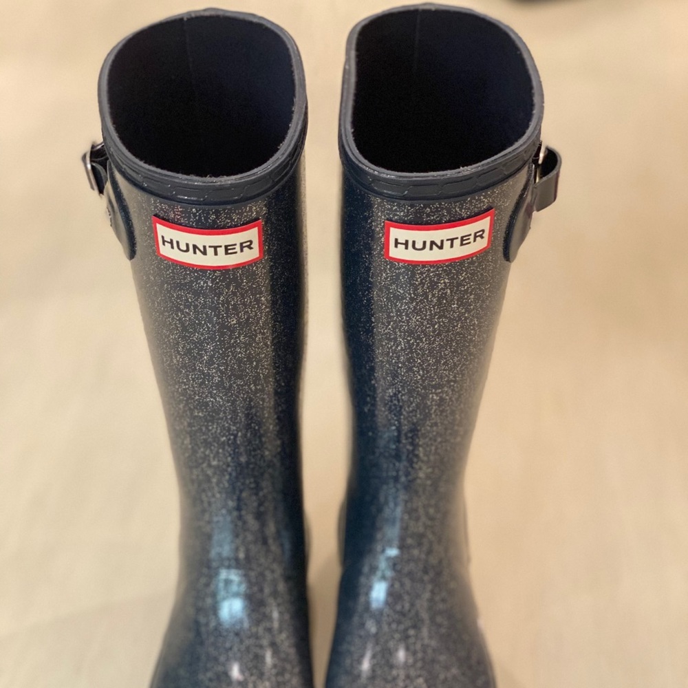 Brand new sparkly Navy Hunter Boots